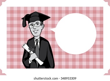Greeting card with happy graduate - just add your text