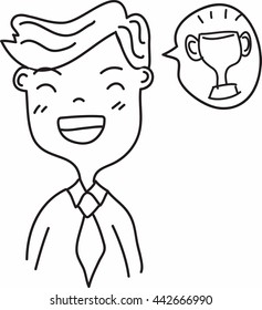 Greeting card with happy jumping businessmen - just add your text Win trophies
Enter the text