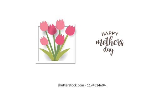 greeting card happy mother's day with tulips