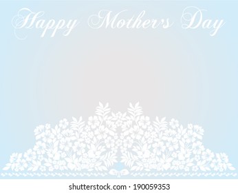 Greeting card Happy Mother's Day in retro style. Blue , gray, white shabby color. Vector Version 