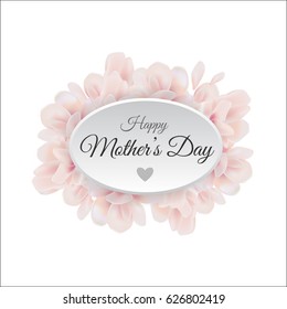 Greeting card, Happy Mother's Day. Elegant flowers for your design.