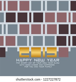 greeting card happy new year 2019 art typography