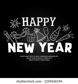 greeting card happy new year, poster or banner desaign vector