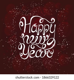 Greeting card Happy New Year with red background