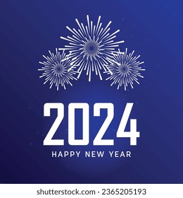 Tarjeta de felicitación Feliz Año Nuevo 2024.