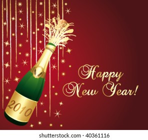 Greeting card Happy New Year 2010. Vector illustration.