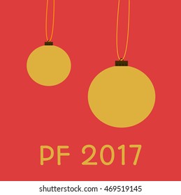Greeting card for happy new year with inscription pf 2017 - pour feliciter, which means congratulations.