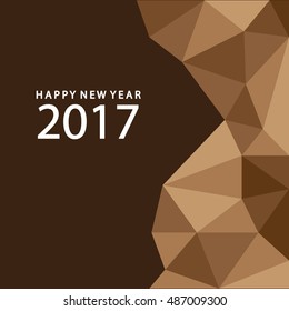 Greeting card Happy New Year 2017. Polygonal background design