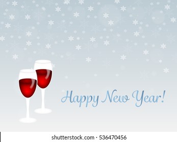 Greeting Card Happy New Year. Vector illustration.