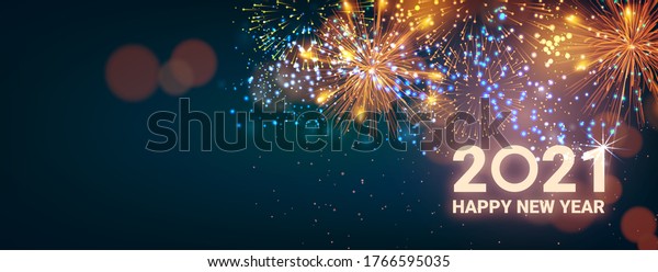 Greeting Card Happy New Year 2021 Stock Vector Royalty Free 1766595035