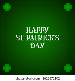 Greeting card with HAPPY ST PATRICKS DAY lettering. Vector illustration.