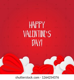 Greeting card for Happy Valentine's Day.For  banners,wallpapers and craft paper.Vector illustration