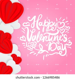 Greeting card for Happy Valentine's Day.For  banners,wallpapers and craft paper.Vector illustration