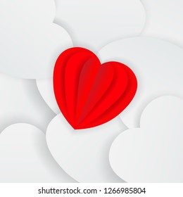 Greeting card for Happy Valentine's Day.For  banners,wallpapers and craft paper.Vector illustration