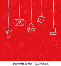 Greeting card for Happy Valentine's Day.For  banners,wallpapers and craft paper.Vector illustration
