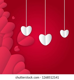 Greeting card for Happy Valentine's Day.For  banners,wallpapers and craft paper.Vector illustration
