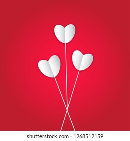 Greeting card for Happy Valentine's Day.For  banners,wallpapers and craft paper.Vector illustration