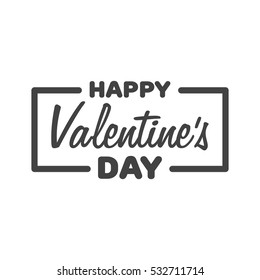 Greeting Card Happy Valentine's Day. Lettering Vector illustration.