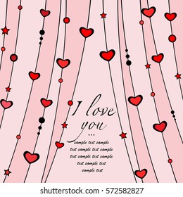 Greeting card happy valentines day with heart