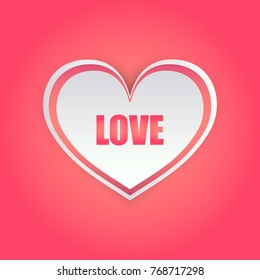 Greeting Card Happy Valentine's Day. Lettering with hearts on the background. Vector illustration.



