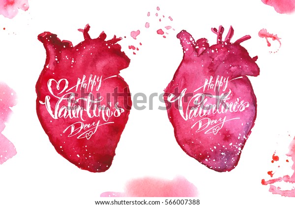 Greeting Card Happy Valentines Day White Stock Vector ...