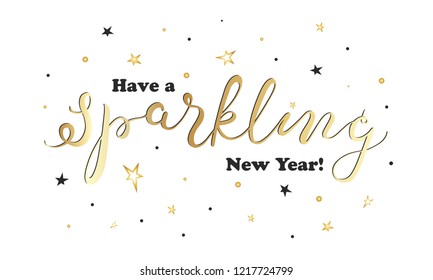 greeting card of have a sparkling new year