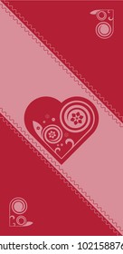 greeting card with heart and art-deco elements