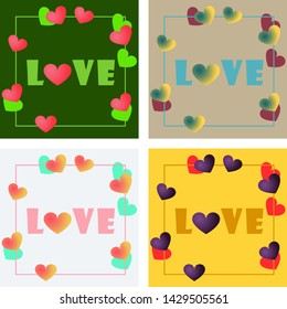 Greeting card of heart, background, square, abstract, decoration, design,