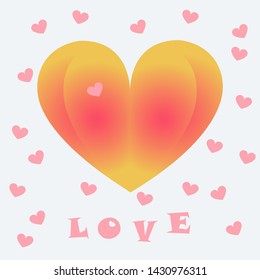 Greeting card of heart, background, square, abstract, decoration, design,