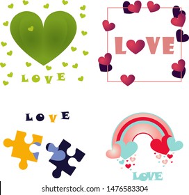 Greeting card of heart, background, square, abstract, decoration