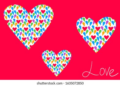 Greeting card with heart of pattern