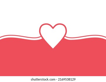 Greeting card with heart in pink and white Vector illustration