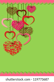 Greeting card with heart and place for text on the various holidays