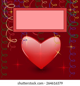 Greeting card with heart and serpentine