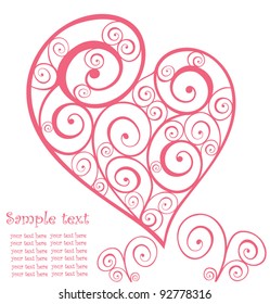 Tarjeta de saludo con forma de corazón
