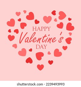 greeting card with heart shaped design and inscription Happy Valentines Day