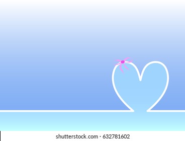 greeting card , With heart Skyline