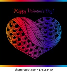 Greeting card with heart for Valentine's day