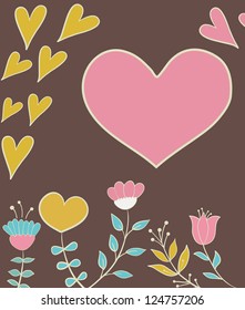 Greeting card with heart, vector illustration for design