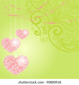 Greeting card with heart. Vector illustration