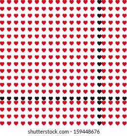 Greeting card of hearts
