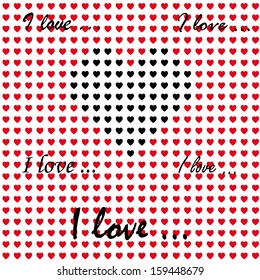 Greeting card of hearts