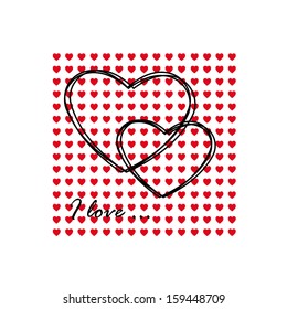 Greeting card of hearts