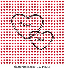 Greeting card of hearts