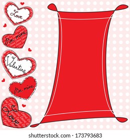 Greeting card with hearts 