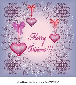 Greeting card with hearts