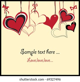 greeting card with hearts