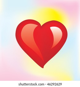 Greeting card with hearts, vector illustration