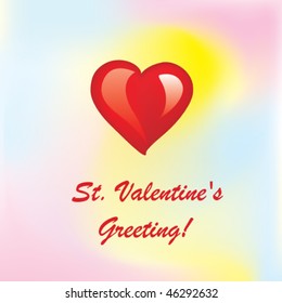Greeting card with hearts, vector illustration