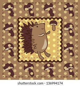 greeting card with hedgehog